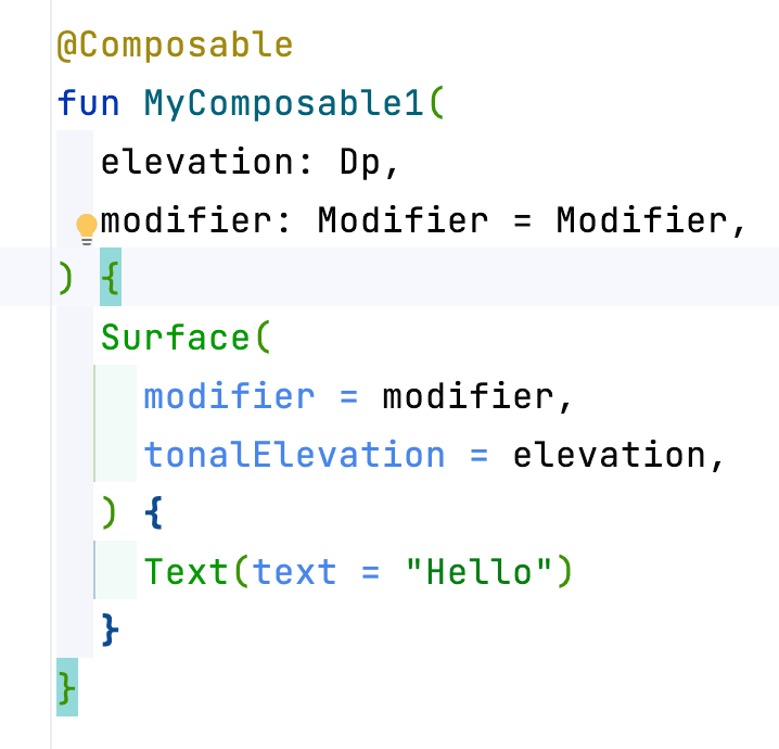 MyComposable1 accepts a Dp as the first parameter